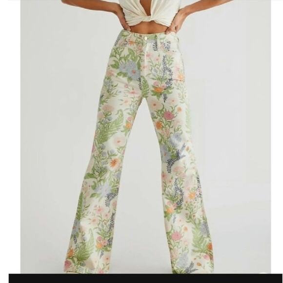 Floral High Rise Women Jeans - Picture 1 of 14